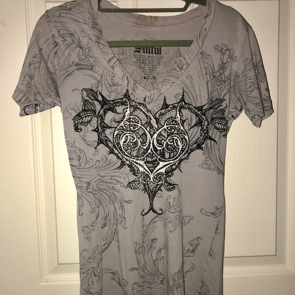 Grey Sinful Tee sz. Small